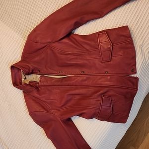 Red leather jacket